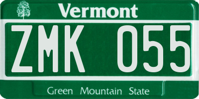 VT license plate ZMK055