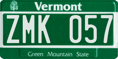 VT license plate ZMK057