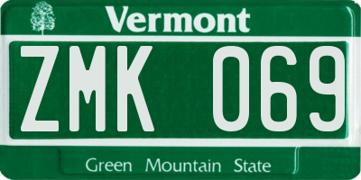 VT license plate ZMK069