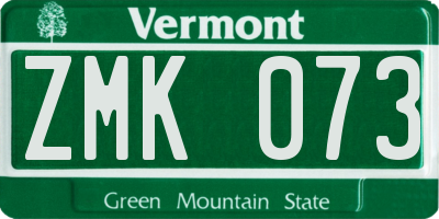 VT license plate ZMK073
