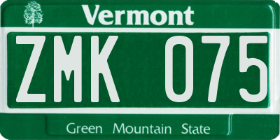 VT license plate ZMK075