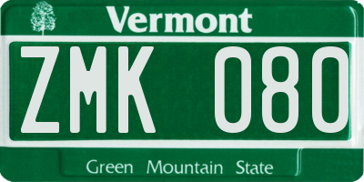 VT license plate ZMK080