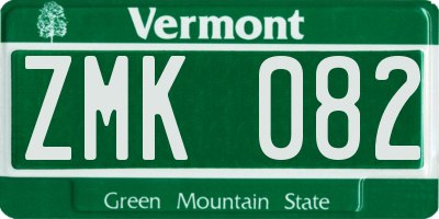 VT license plate ZMK082
