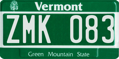 VT license plate ZMK083