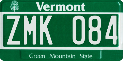 VT license plate ZMK084