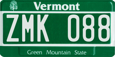 VT license plate ZMK088