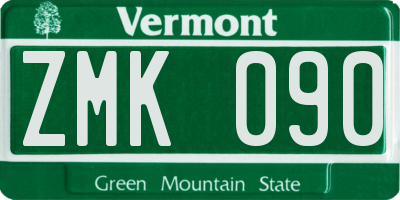 VT license plate ZMK090