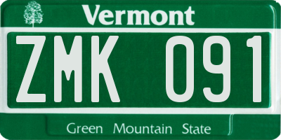 VT license plate ZMK091