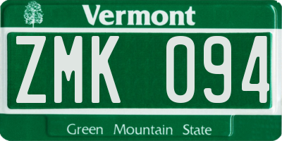 VT license plate ZMK094