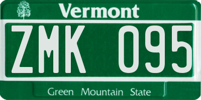 VT license plate ZMK095