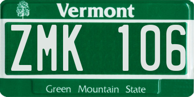 VT license plate ZMK106