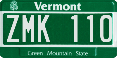 VT license plate ZMK110