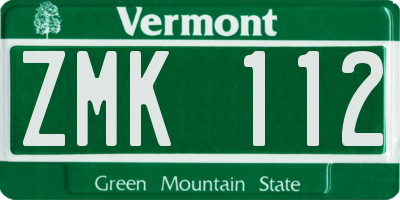 VT license plate ZMK112