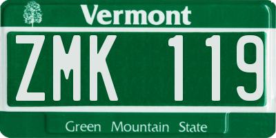 VT license plate ZMK119