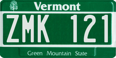 VT license plate ZMK121