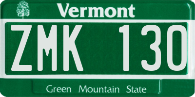 VT license plate ZMK130