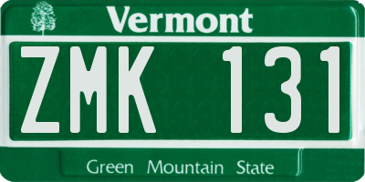 VT license plate ZMK131