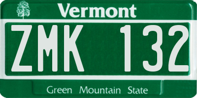 VT license plate ZMK132