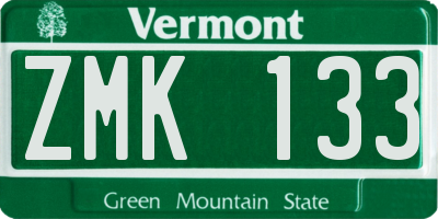 VT license plate ZMK133