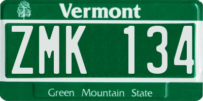 VT license plate ZMK134