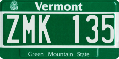 VT license plate ZMK135