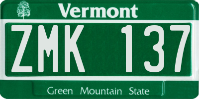 VT license plate ZMK137