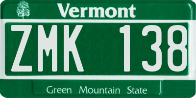 VT license plate ZMK138