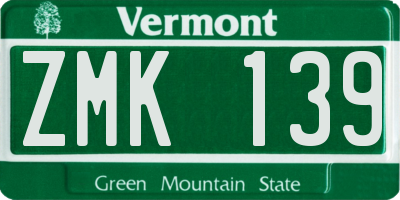 VT license plate ZMK139