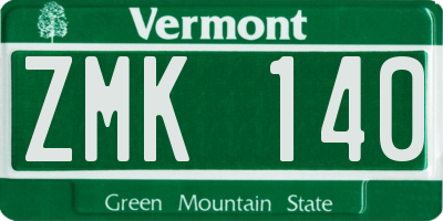VT license plate ZMK140