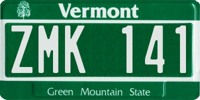 VT license plate ZMK141