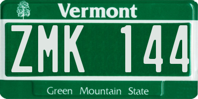 VT license plate ZMK144