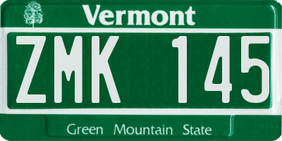VT license plate ZMK145