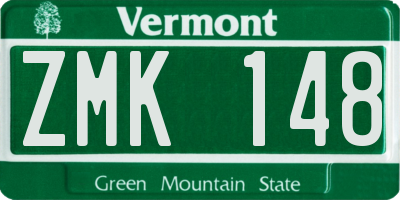 VT license plate ZMK148