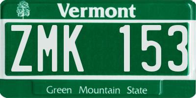 VT license plate ZMK153
