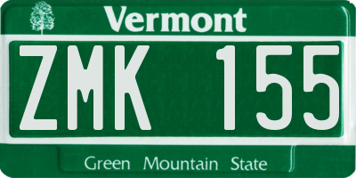VT license plate ZMK155