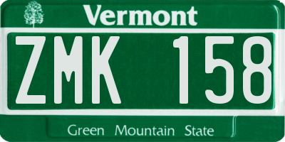 VT license plate ZMK158