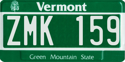 VT license plate ZMK159