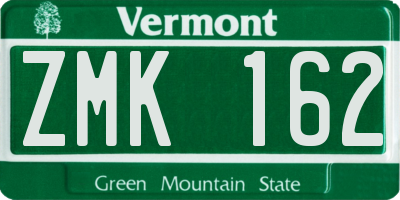 VT license plate ZMK162