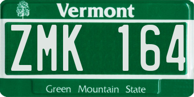 VT license plate ZMK164