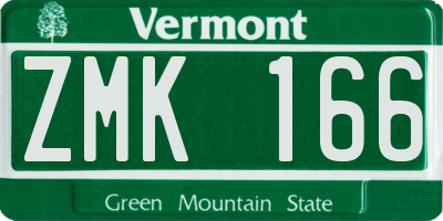 VT license plate ZMK166