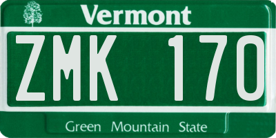 VT license plate ZMK170