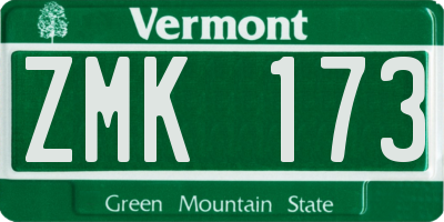 VT license plate ZMK173