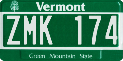 VT license plate ZMK174