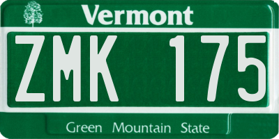 VT license plate ZMK175