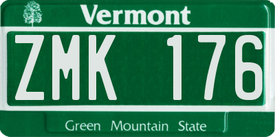 VT license plate ZMK176