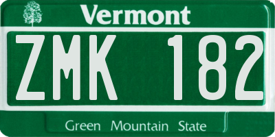 VT license plate ZMK182