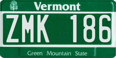 VT license plate ZMK186