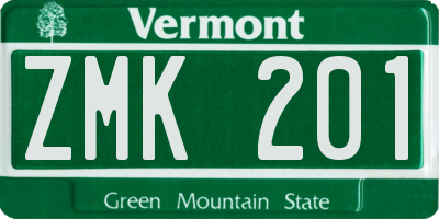 VT license plate ZMK201