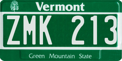 VT license plate ZMK213