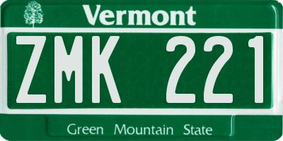 VT license plate ZMK221